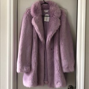 Lovers + Friends Tillie faux fur coat in lilac